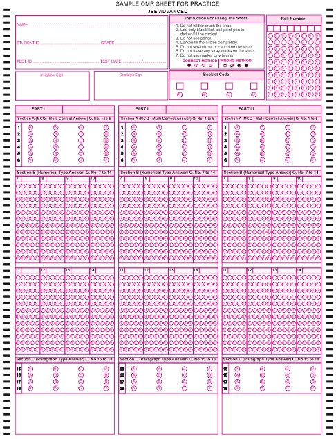 A4-jee-mains-mcq-omr-sheet image